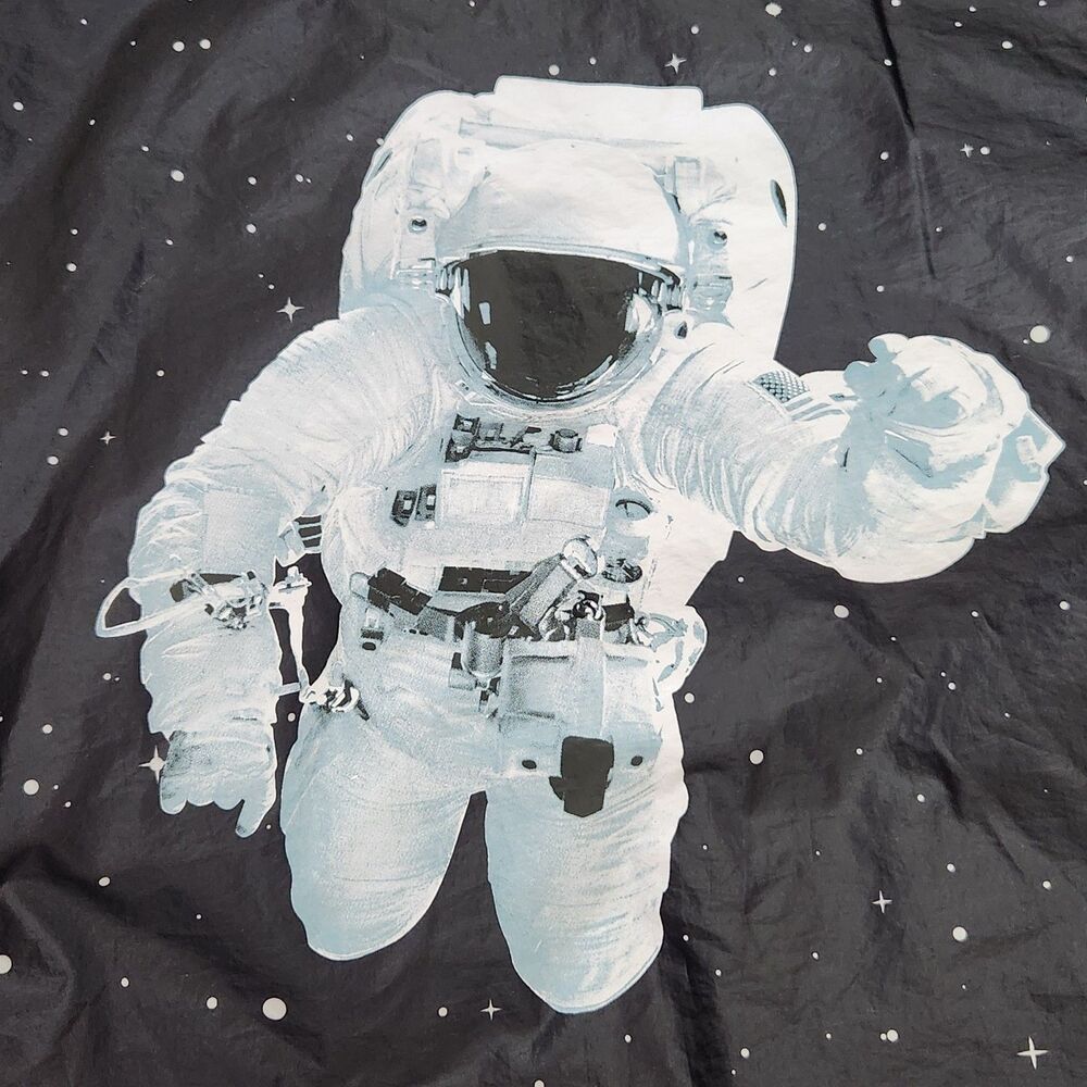 NASA Kennedy Space Center Black Windbreaker 2XL Hyper Space Astronaut Galaxy